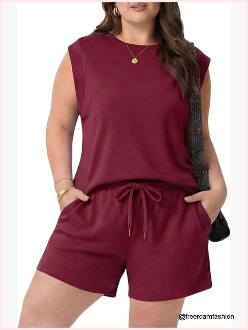 Plus Size 2 Piece Matching Short Sets Women Loose Fit Drawstring Sweatsuit